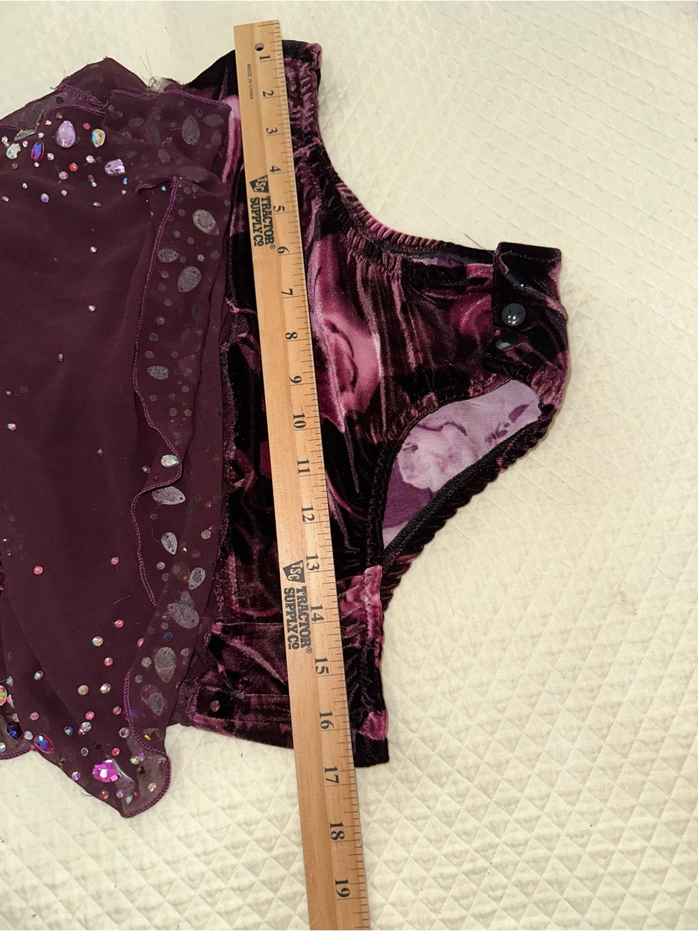 Ballroom dance/Skate dress. Elegant Embellished Velvet Sheath Dress in Deep Plum - Picture 7 of 10